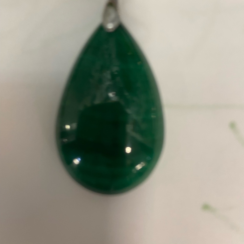 Elegant  Genuine Green Malaquite Teardrop Pendant